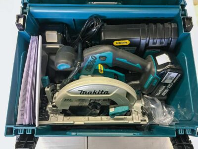 Makitan akkukäsisirkkeli kuljetuslaatikossaan